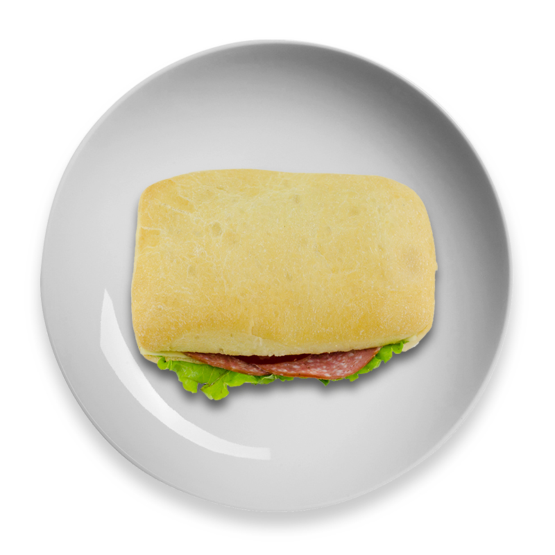 Chabbata sandwich with salami